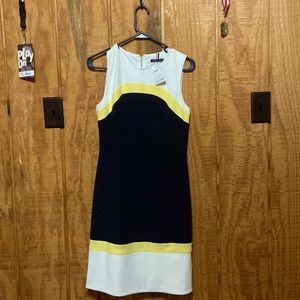 Navy yellow and white dress